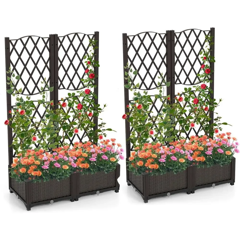 Self-Watering Planter - Fioriere Rialzate con Traliccio, Contenitori per