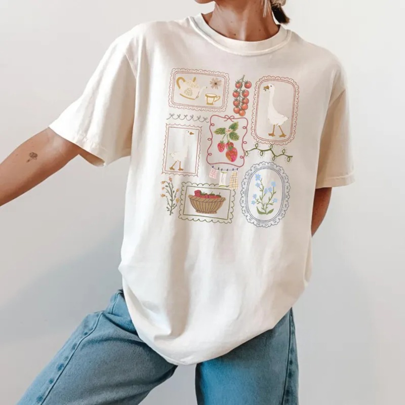 Junior Gardening Tools - T-shirt con stampa in stile country,