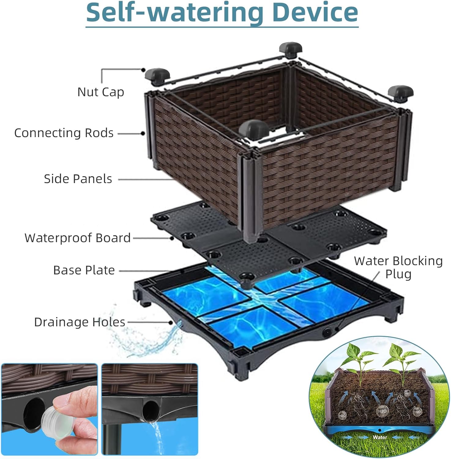 Fioriera da Giardino in Rattan - Self-Watering Planter recensione e prezzo
